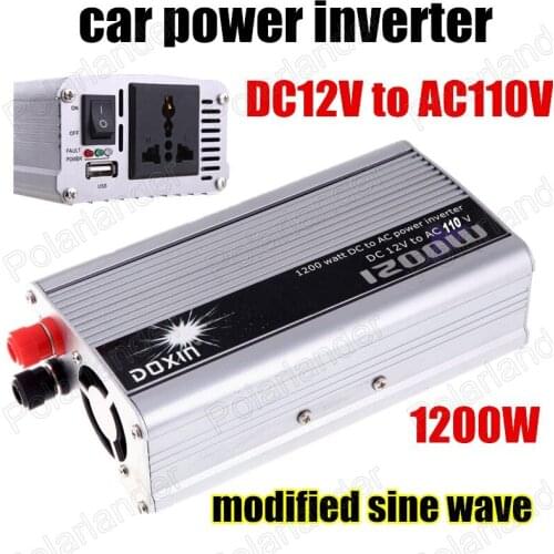 1200W Car Power Inverter With USB DC12V to AC 110V auto converter Voltage Transformer modified sine wave