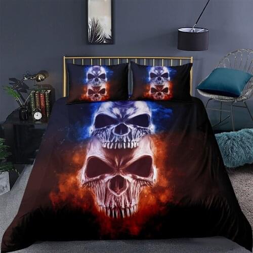 White Red 3D Skull Printed Duvet Cover Pillowcase 2/3 Pcs Bedding Set Single Queen Double King Size Home Textiles Quilt Cover