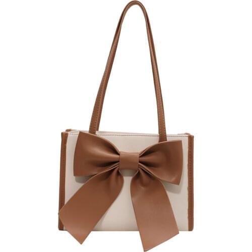 Elegant Women PU Leather Handbags Female Bow Shoulder Crossbody Bags for Women Handbags High Quality Ladies Messenger Tote Bags