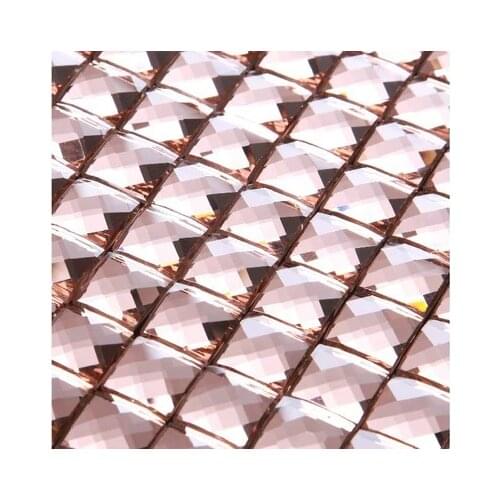 Glossy multi color 13 faced diamond mirror glass mosaic tile luxury fashion for kitchen backsplash brown purple blue brown