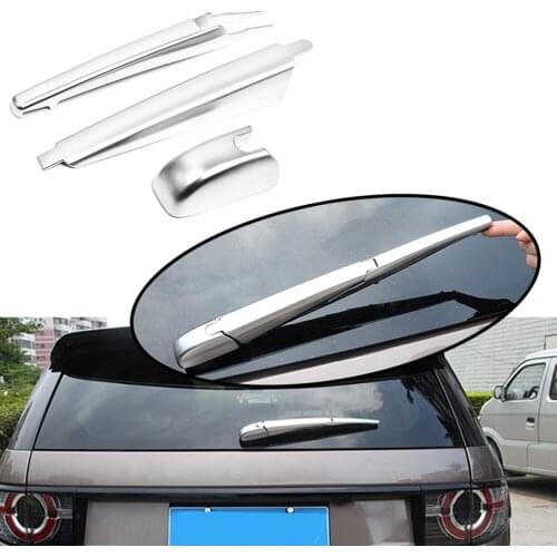 JEAZEA 3Pcs Chrome ABS Rear Window Wiper Tail Windscreen Frame Cover Trim For Land Rover Discovery Sport 2015-2017 2018 2019