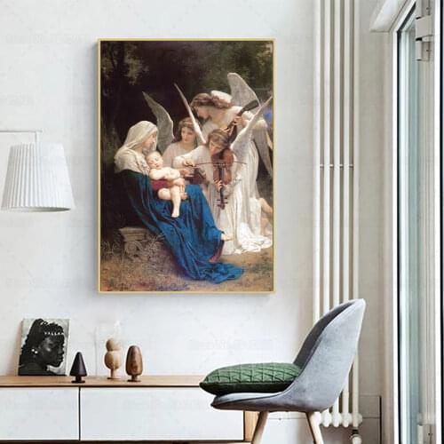 Song of The Angels 1881 Canvas Painting By William Adolphe Bouguereau Religious Christian Wall Art Home Decor