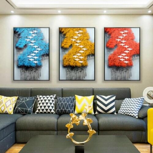 Pictures Prints Wild Goose Woods Abstract Canvas Paintings Wall Art Modern Colorful Poster for Living Study Room Home Decoration