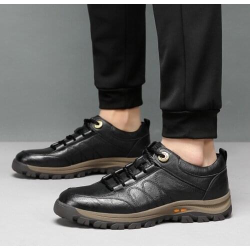 Korean Style Men Genuine Leather Shoes Man Lace Up Oxford Casual Shoes Male Fashion Comfortable Platform Dressing Shoes for Men