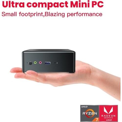 T-bao MN27 Metal Mini PC with AMD Ryzen 7 2700U CPU 16GB RAM 512GB M.2 NVNE SSD Radeon Vega 10 Graphics for Home Office