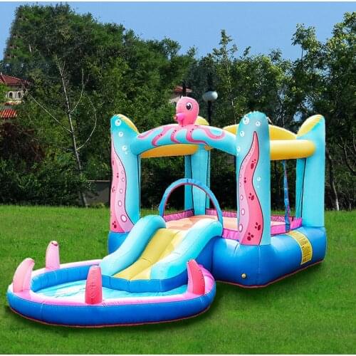 Octopus Bounce House - Inflatable Bouncer Jumper Water Slide With Air Blower Kids Outdoor Party Toys