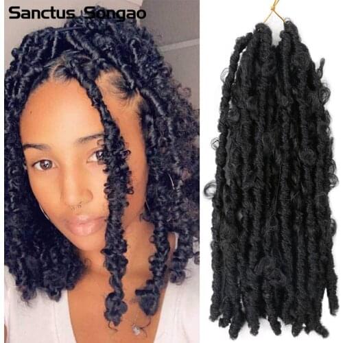 New Styles Crochet Hair Distressed Butterfly Locs Braiding Hair freetress water wave crochet hair Butterfly Curly Faux Locs