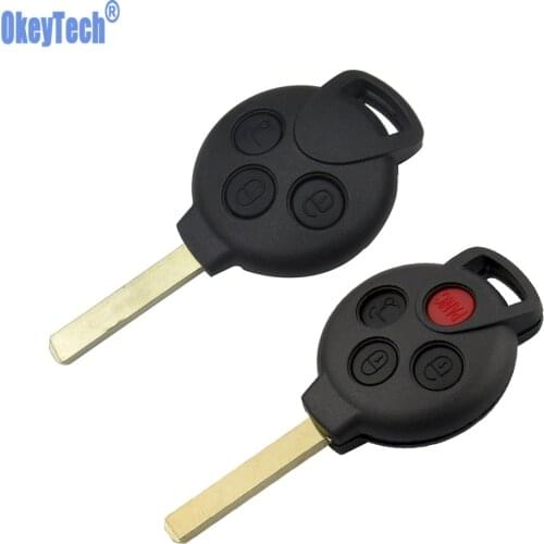 OkeyTech 3 Buttons Car Remote Key Shell Case Fob for MERCEDES BENZ MB SMART CAR CITY ROADSTER FORTWO Auto Replacement Key Cover