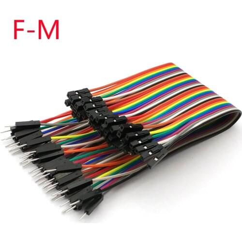 40pcs dupont cable jumper wire dupont line F-M dupont line 1P-1P 10/20/30CM 1P-1P