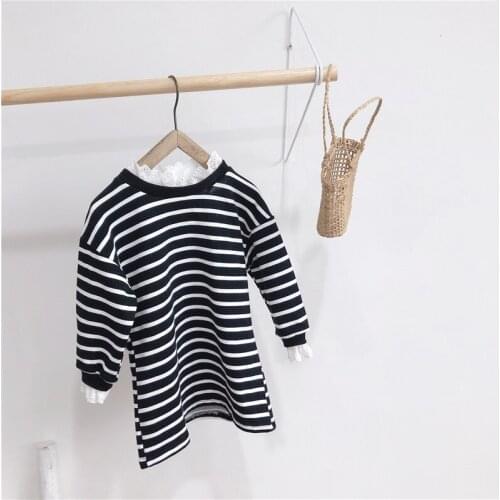 Family Look Mother Daughter Dresses Casual Striped Long Sleeves Sweatshirt Dress Clothes For Mother And Daughter Autumn 2019