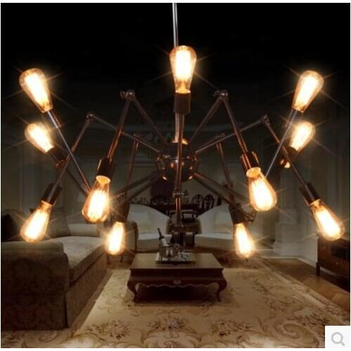 Retro pendant lighting Stretch spider adjustable hanging lights bedroom industrial droplight iron Robot Arm cord pendant lamp