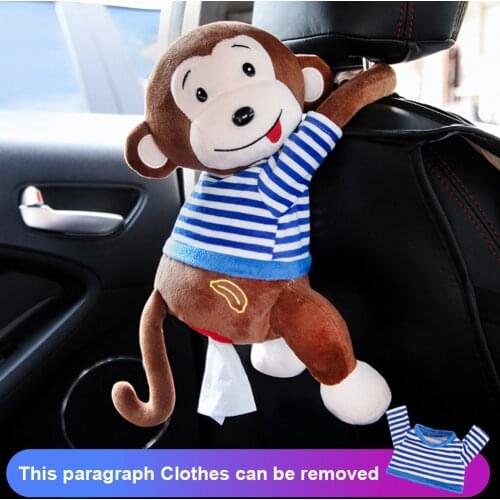 Hot Car Cartoon Stripes Monkey Home Office Car Hanging Paper Napkin Tissue Box Cover Holder Portable Paper Box Drop Shipping