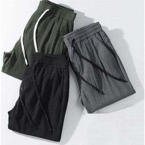 Casual Mens Sweatpants High Street Fashion Straight Trousers Wild Solid Color Sport Pants Male Large Size Clothes