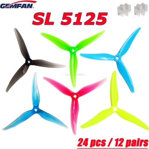 24 pcs/ 12 pairs Gemfan SL 5125 5.1inch 3-blade Propeller SL5125 Props FPV Brushless motor Propeller for FPV Racing drone
