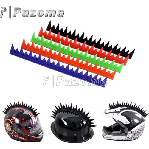 Motorcycle Dirt Racing Bike Uneven Mohawk Helmet Sticker 13" Strip Cool Punk Rubber Sticker Motorcycle Capacete Decoration