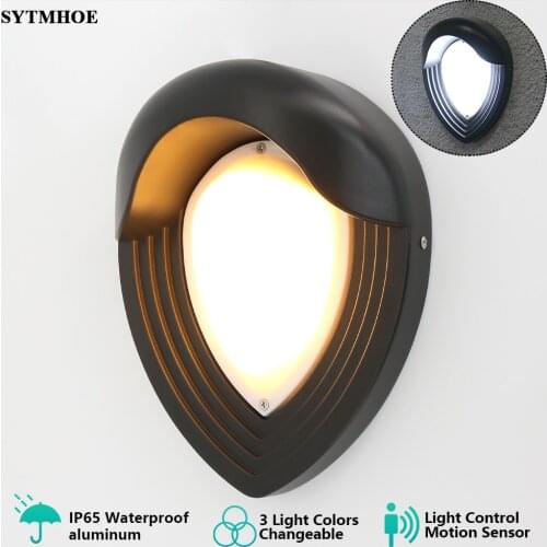 Motion Sensor Led Outdoor Wall Light Dimmable Ip65 Waterproof Garden Wall Lamp Lighting Front Porch Modern Outdoor Wall Sconce