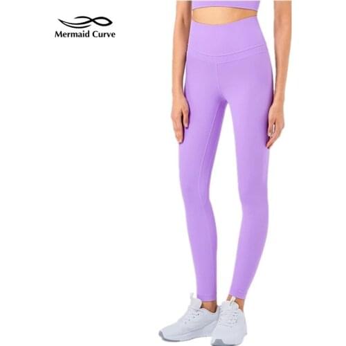 Mermaid Curve 2021 New Double-Sided Nylon Yoga Pants Women High Waist Pockets Peach Hips Gym Training Squat Fitness Leggings