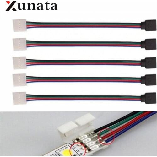 10mm 4 Pin LED RGB Connector Adapter Cable Clip Solderless connector, 5pcs/Lot , Free shipping