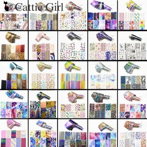 10rolls/bottle New Flowers Nail Foils for Transfer Paper Stickers Sliders Angel Nails Wraps DIY Butterfly Nail Art Decorations