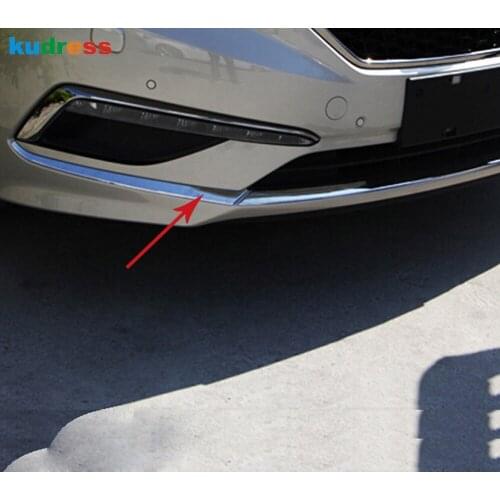 For Hyundai Sonata 2015 2016 ABS Chrome Front Bumper Cover Trim Bottom Bar Strips Stickers Car Styling Accessories 3pcs