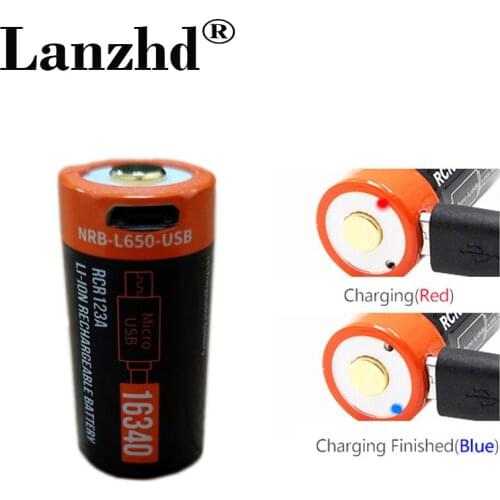 3PCS/LOT 2021 NEW 16340 CR123A protection circuit Rechargeable Li-ion Battery Purple 3.7V batteries For LED Flashlight