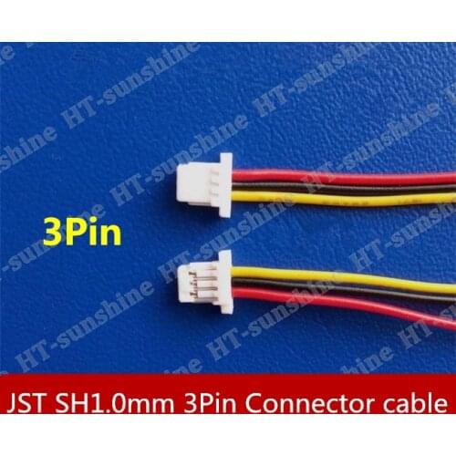 300PCS/LOT Micro JST SH 1.0mm Pitch 3Pin Female Connector with Wire 100mm Free shipping