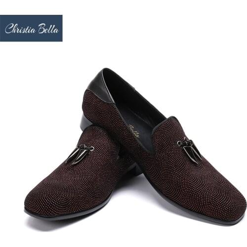 Christia Bella Handmade Brand Tassel Shoes Men Casual Leather Dress Loafers Oxfords Moccasins Luxury Italian Wedding Flat Shoes