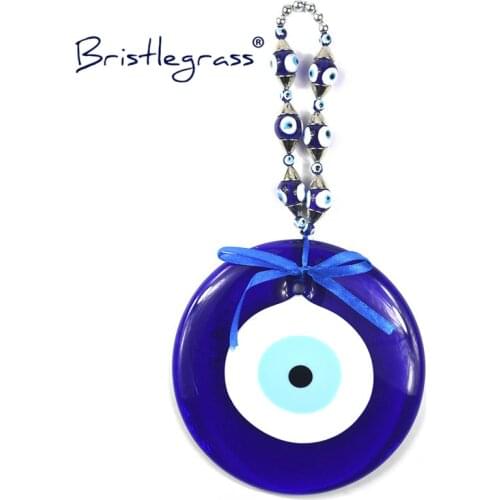BRISTLEGRASS Turkish Blue Evil Eye 160mm Huge Glass Amulets Lucky Charm Wall Hanging Pendants Pendulum Blessing Protection Decor