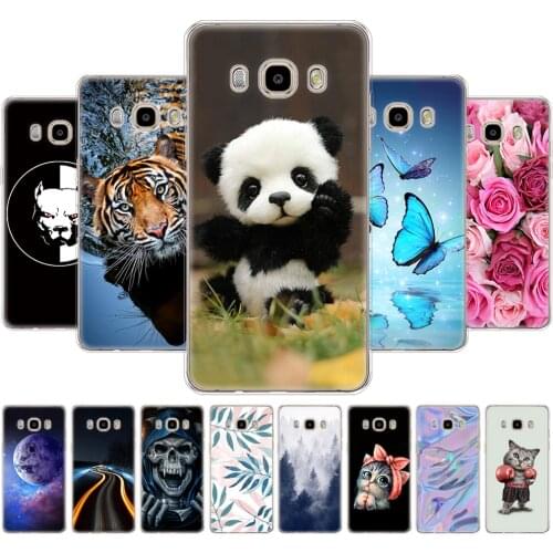 For Samsung Galaxy J5 2016 Case J510 J510F Cover FOR Samsung J5 2016 Case Soft TPU silicon shell flower Panda tiger cat