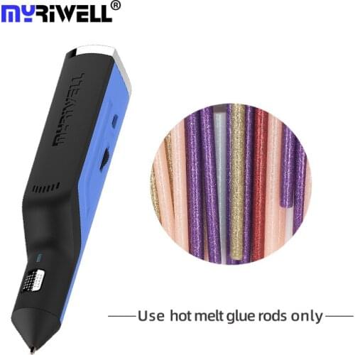 Myriwell Pen For Kids Design 3D Printing Pen Fix 3D Hot Melt Glue Gun 6color Glue sticks USB Charging Pen Creative Toy Gift
