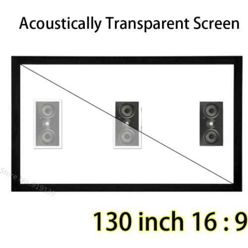 Brightness Screen Fixed Frame 130" Diagonal 16x9 Widescreen Weave Acoustically Transparent Screens