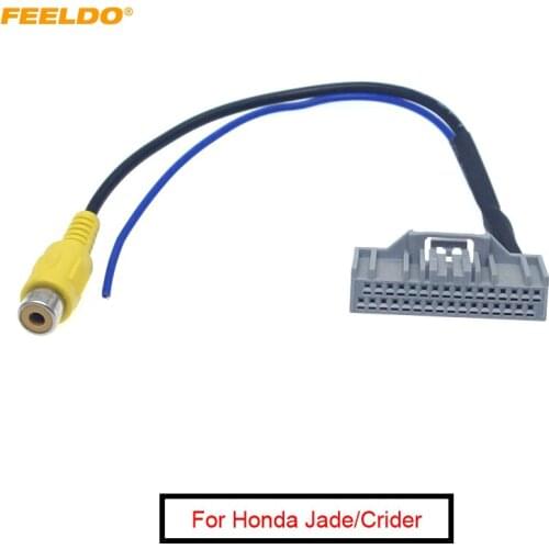 FEELDO 1Pc Car Parking Reverse Rear Camera Video Plug Converter Cable Adapter For Honda Jade/Crider OEM Car Head Unit Models