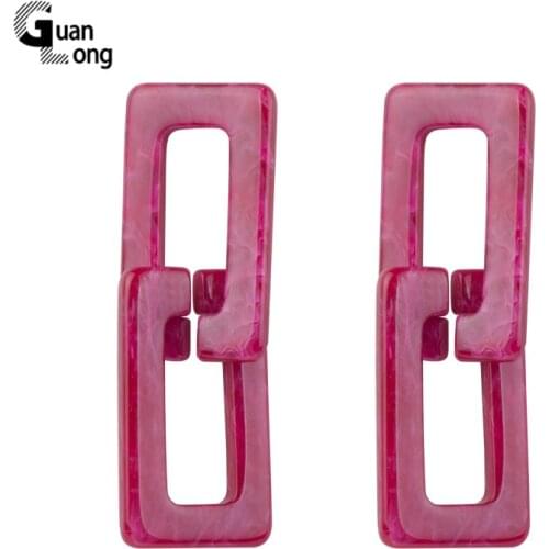 GuanLong Vintage Dangle Fashion Resin Earrings Women Big Long Geometric Acrylic Drop Earring Female Party Gifts Dangling Jewelry
