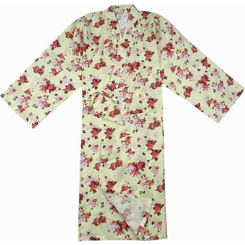 Cotton Bathrobes Summer Cotton Robes for Women Cotton Kimono Robes Floral Spa Robe Women Pajamas Japanese Kimono Yukata