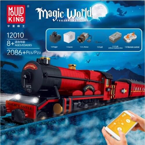 Mould King MOC High-Tech Powered Electric Classic City RC Magic Train Rails Building Blocks Bricks Toys For Children Boys Girls