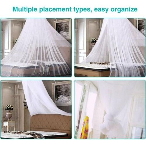 Round Baby Bed Mosquito Net 60*250*900cm Dome Hanging Cotton Bed Canopy Curtain C6UE