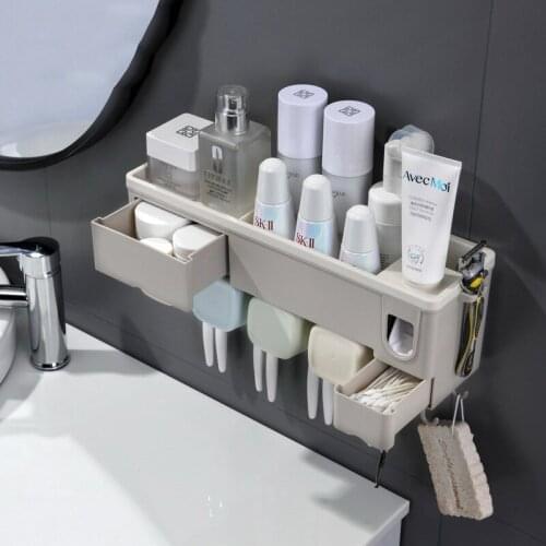 Magnetic Household Bathroom Toothpaste Dispenser Toothpaste Squeezer Bathroom Storage Toothbrush Holder Bathroom Accessories Set