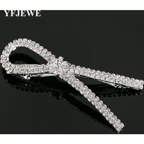 Fashion bowknot-liked silvery plated Crystal Hair Clip Pins Wedding Decoration Bridal Head Jewelry Hair Accessories wear #H018