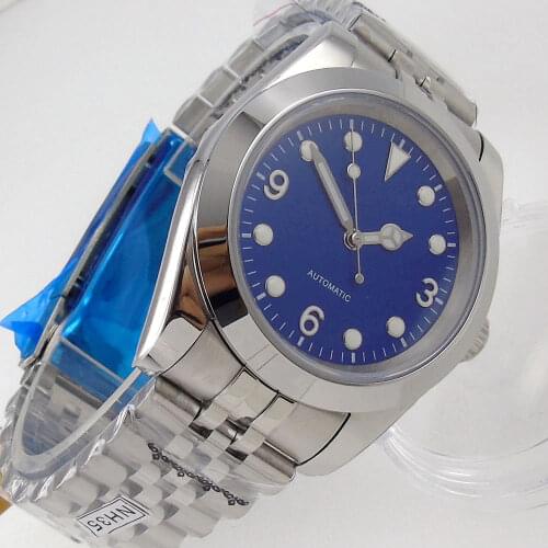 36mm/39mm Automatic Men Watch24 Jewels NH35A Blue Dial Luminous Dial Brushed Jubilee Strap Seeing Back Glide Lock