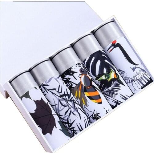 New 5Pcs/Lot Men Underwear Flat Pants Silk Dry And Comfortable Mens Breathable Underwear Comfortable Fit Non Marking Men Boxers