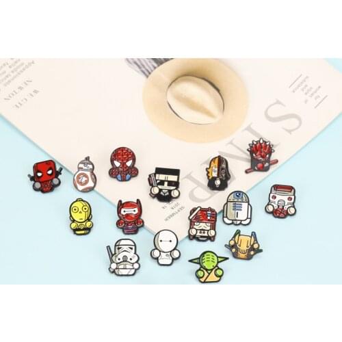 New Star Wars Baby Yoda Cartoon Brooch Badge Enamel Black Knight Spider-Man Pin Badge Gift fou Friend