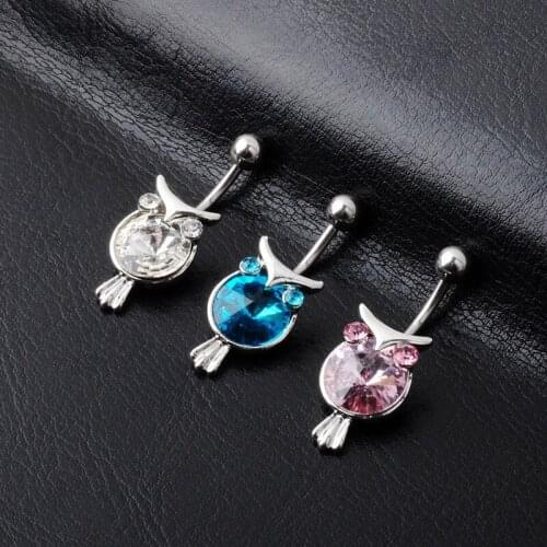 New Fashion Personality Sexy Cute Owl Belly Rings for Women Body Piecing Jewelry