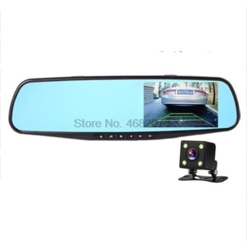 By DHL/Fedex 30pcs Car DVR Dual Lens Car Camera Full HD 1080P Video Recorder Rearview Mirror With Rear view DVR Dash cam Auto