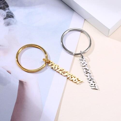 Personalize Customized Names Key Chains for Men Women Stainless Steel Christmas New Year Gifts Jewelry