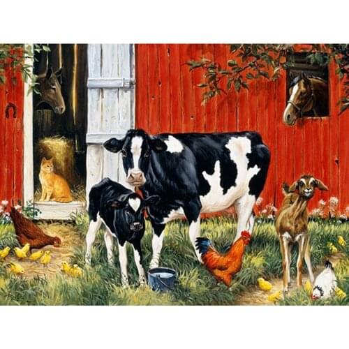 Full square diamond embroidery cow,chicken,cat 5d diy diamond painting cross stitch kits diamond mosaic picture home decor gifts