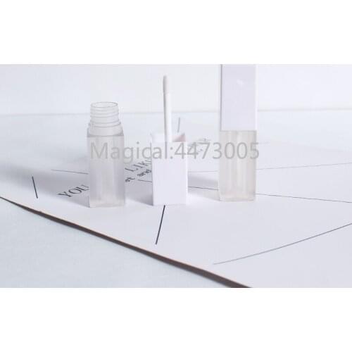 26g 10/30/50pcs/lot Empty Matte Frosted White Lip Gloss Tube, DIY Square Portable Lip Glaze Tube, Cosmetics Refillable Container
