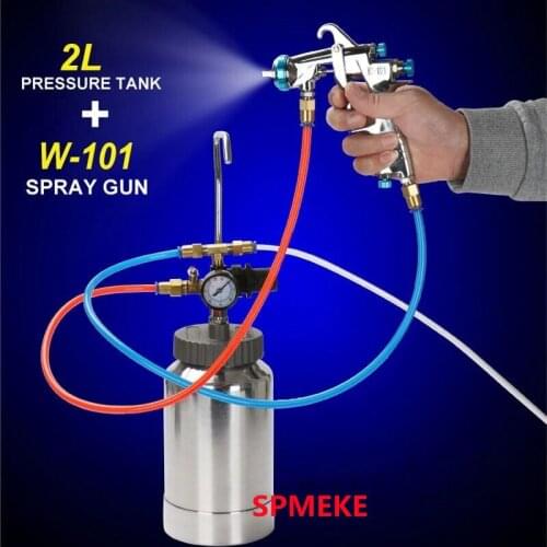 Spmeke W101 Spray Gun And Pressure Tank Assmebly Kit Sprayer Pneumatic Paint Tools