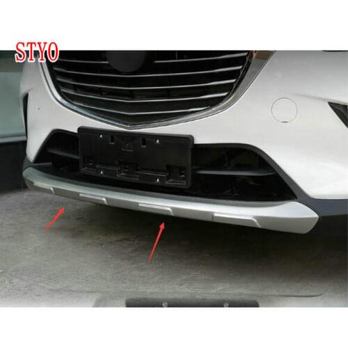 STYO Car Stainless steel Front + Rear bumper skid protector guard plate Cover Trim For Mazda1 CX3 CX-3 2017 2018