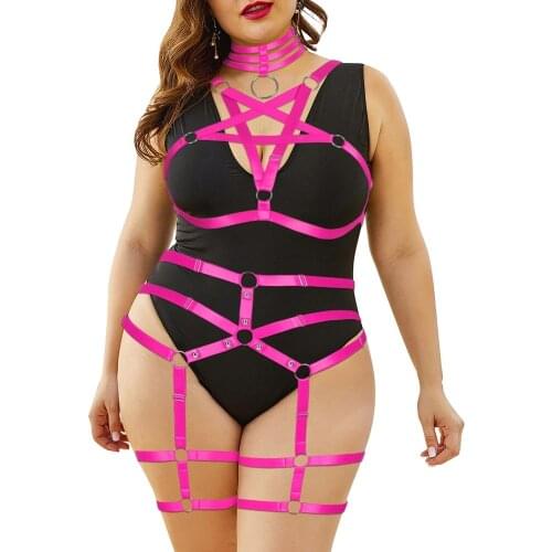 Gothic Garter Belts Harness Stocking Straps Bondage Sexy Lingerie Exotic Costumes Erotic Plump Womens Underwear Set Plus Size