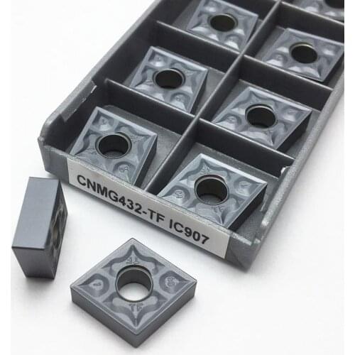 10PCS CNMG120404 TF IC908 CNMG120404 TF IC907 Internal and external turning tool Carbide insert lathe tool